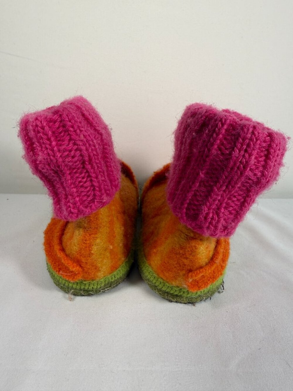 Kids GARNET HILL Boiled Wool Ginger Cat Slipper Boots Sz 8 - Picture 5 of 9